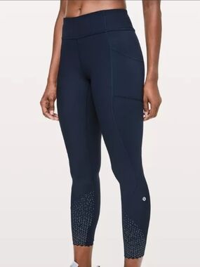 lululemon athletica Navy High-Rise Side-Pocket Leggings with Calf Detail